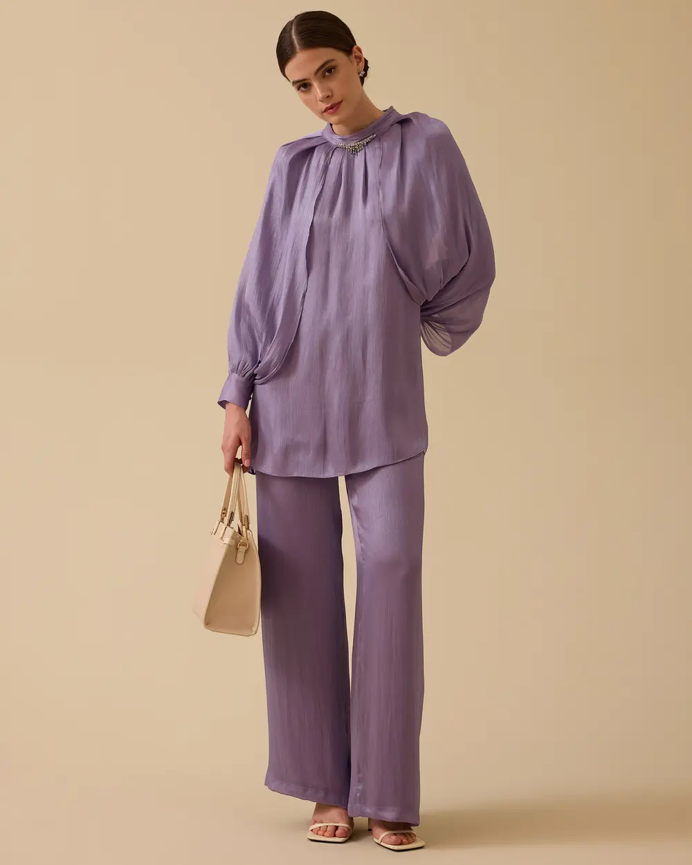 Draped Tunic with Loose Sleeve Detail