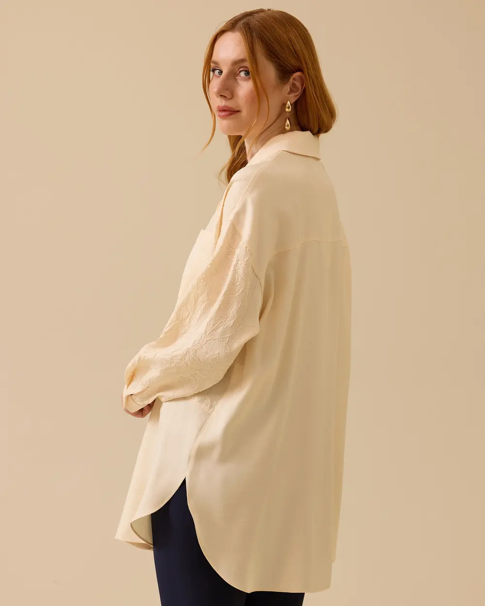 Textured Pocket Detailed Buttoned Tunic