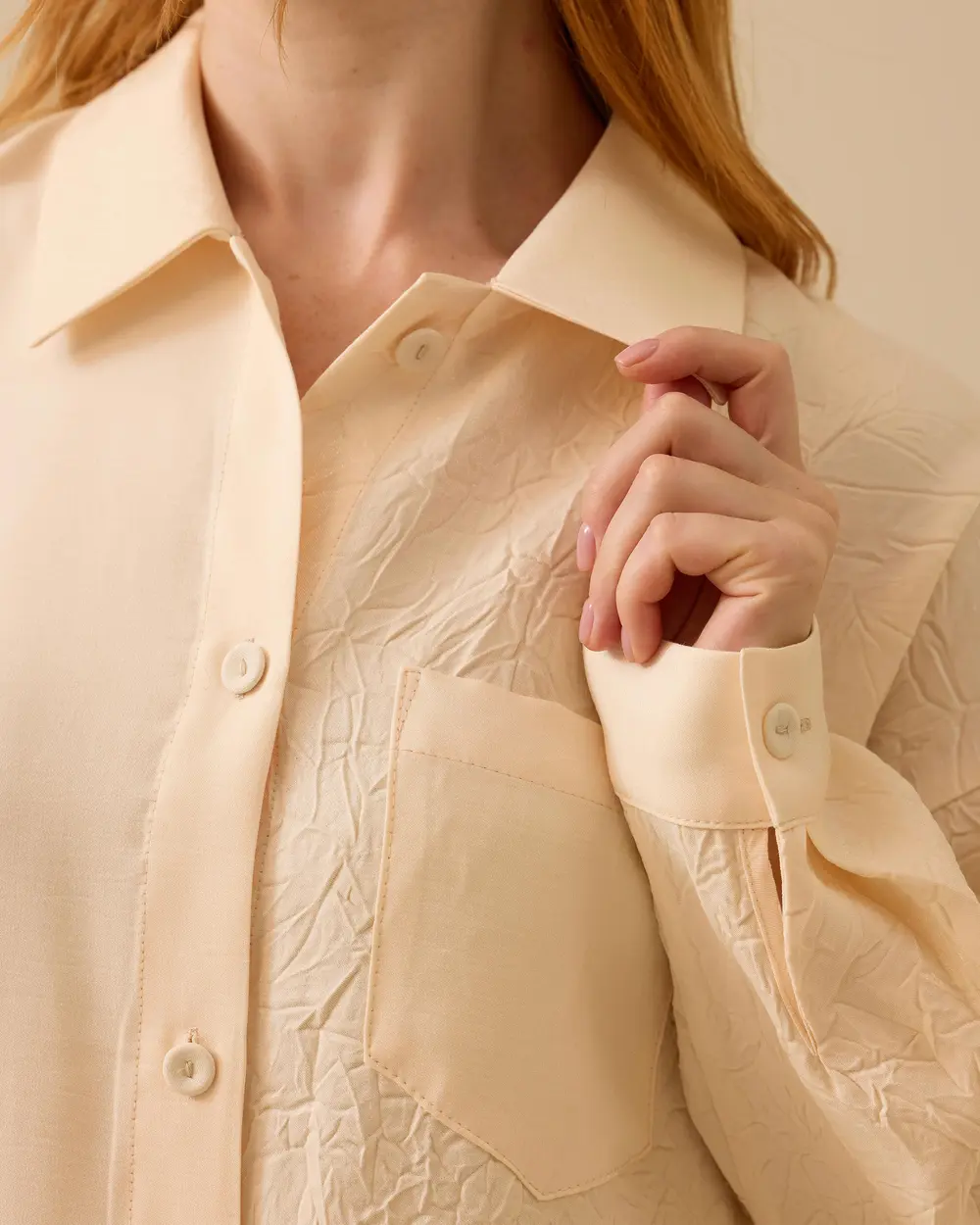 Textured Pocket Detailed Buttoned Tunic