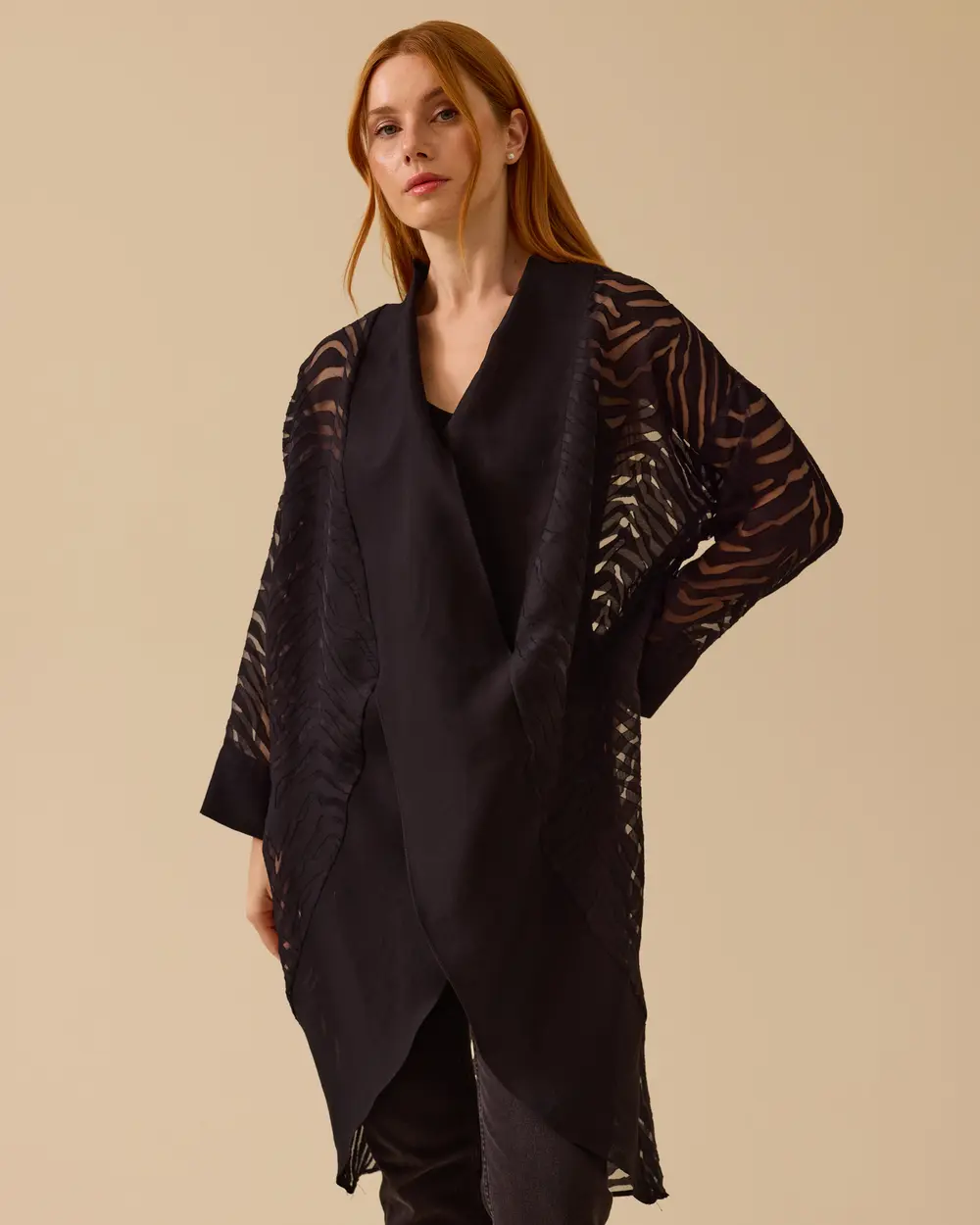Zebra Desenli Asimetrik Kesim Tunik