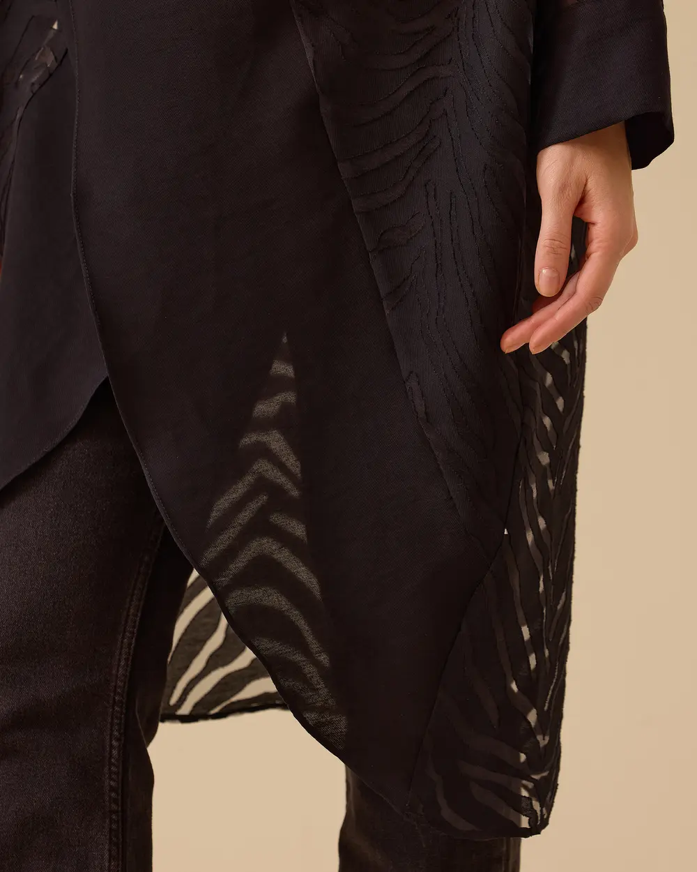 Zebra Desenli Asimetrik Kesim Tunik
