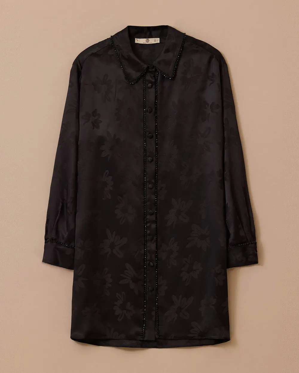 Parlak Dokulu Boncuk Detaylı Tunik