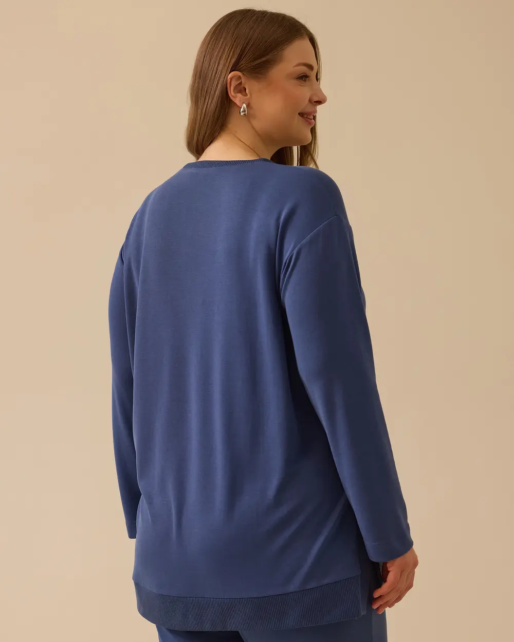 Plus Size Long Sleeve Tunic with Side Slits