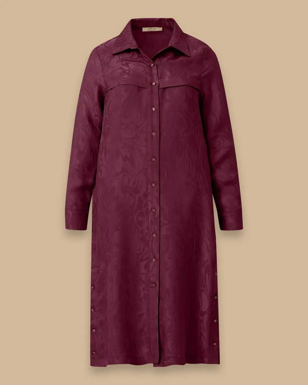 Plus Size Buttoned Patterned Shirt