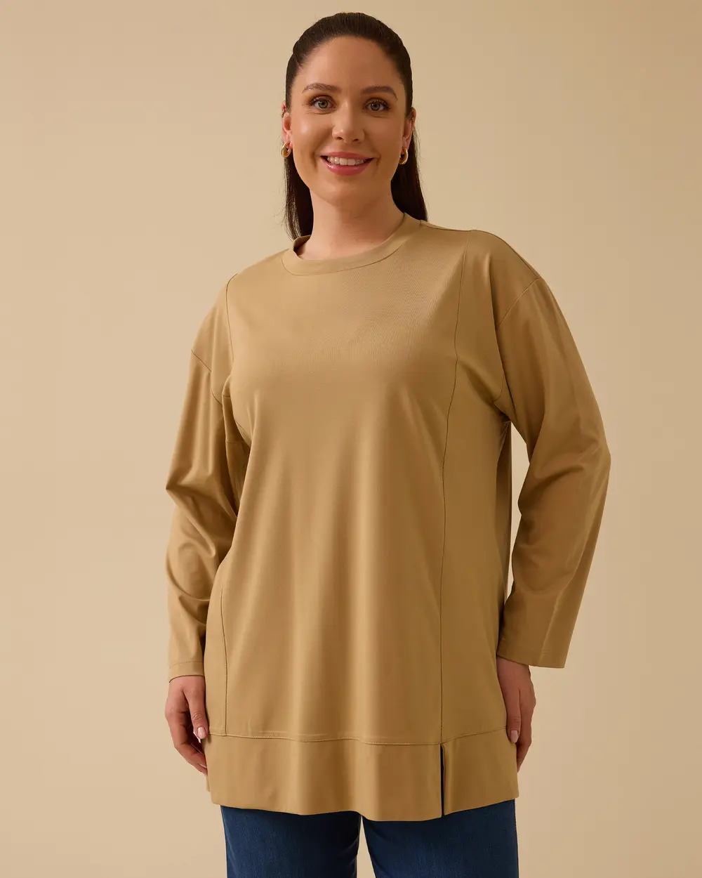 Büyük Beden Uzun Kollu Basic Tunik
