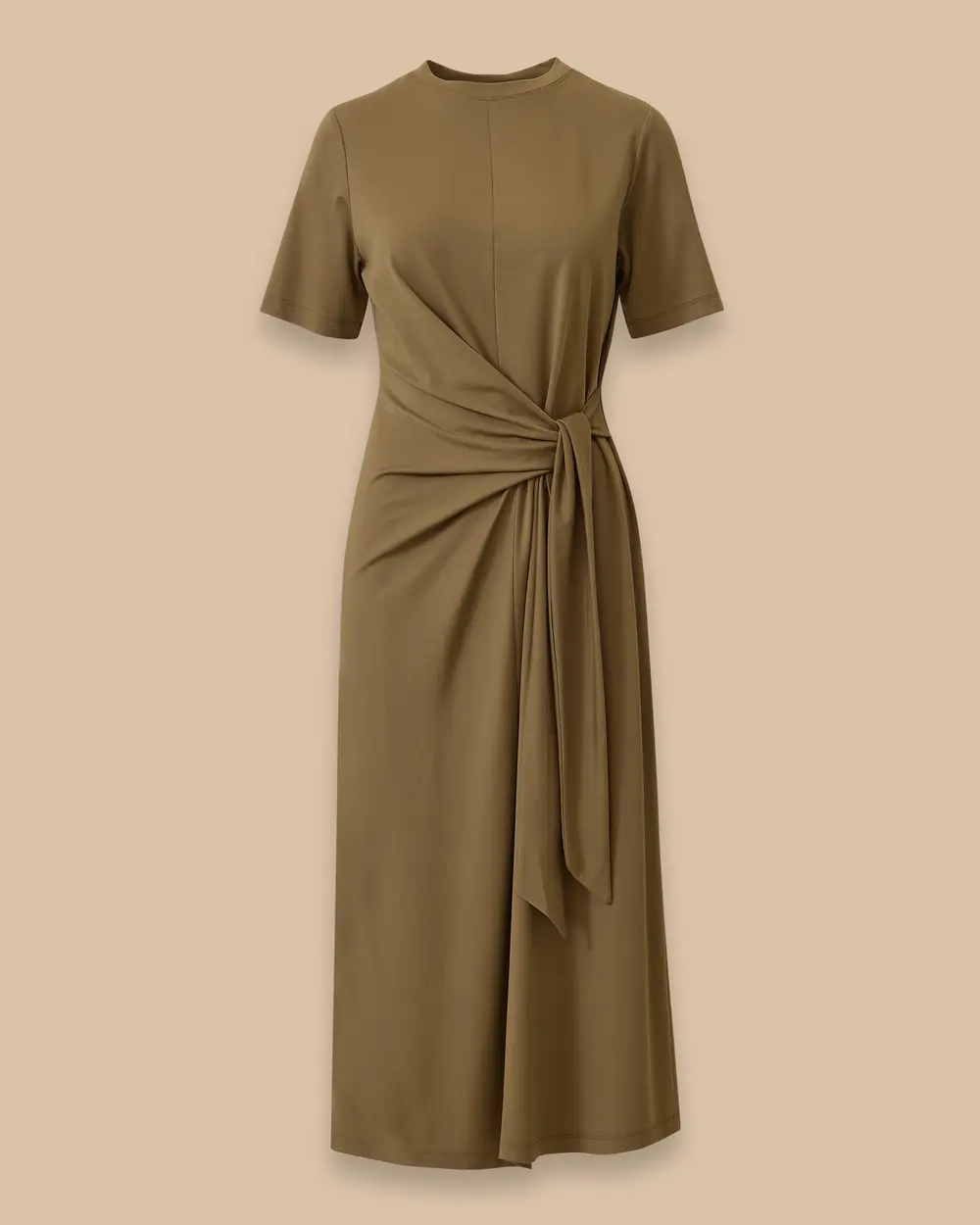Round Neck Tie Detail Dress
