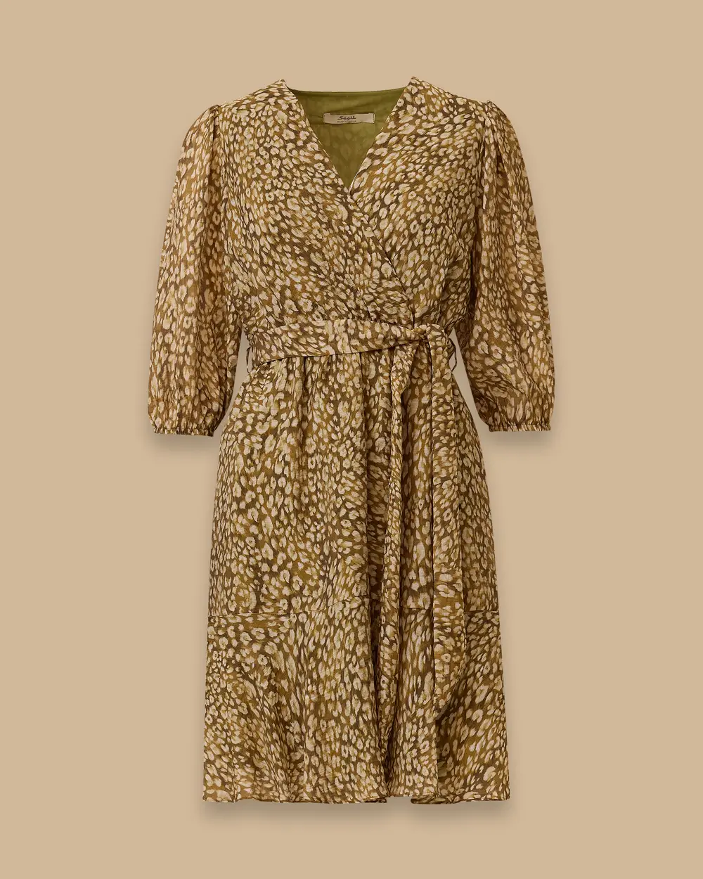 Patterned Belt Detailed Dress