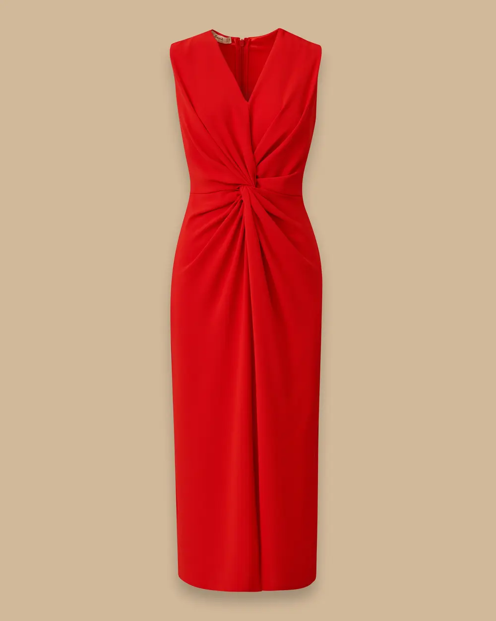 V-Neck Sleeveless Dress with Shirring Detail