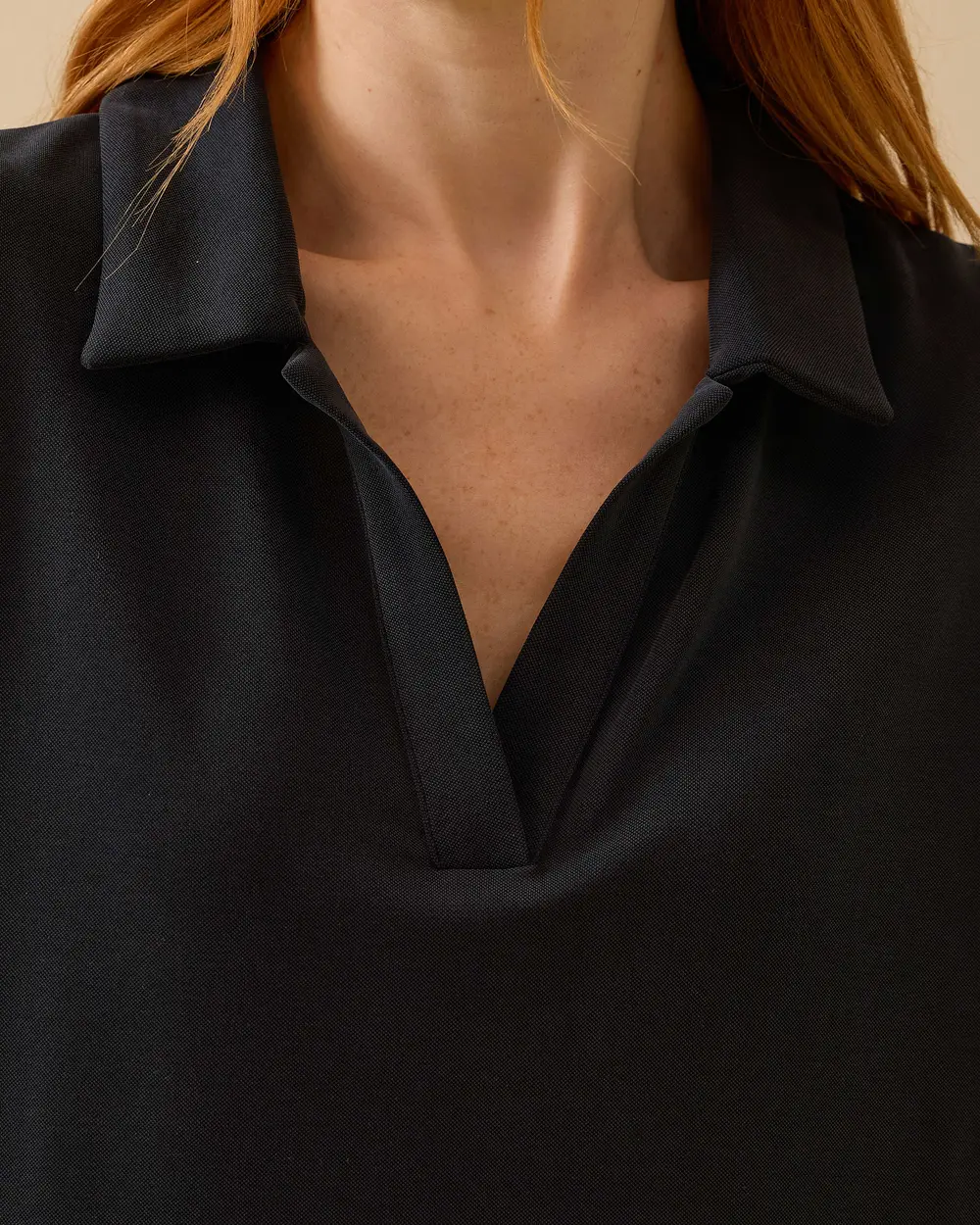 Polo Collar Short Sleeve Casual Fabric Dress