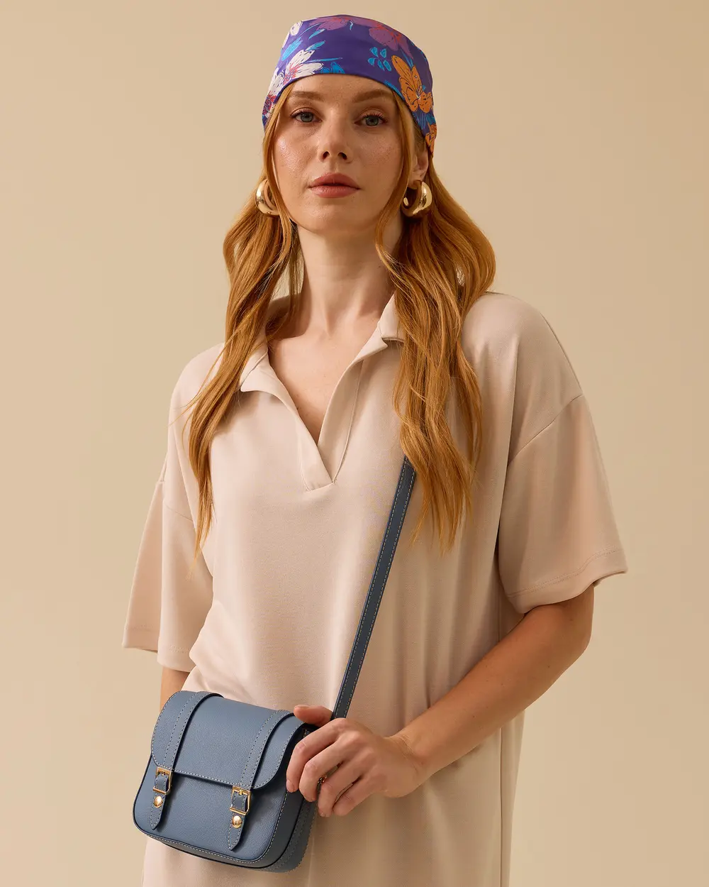 Polo Collar Short Sleeve Casual Fabric Dress