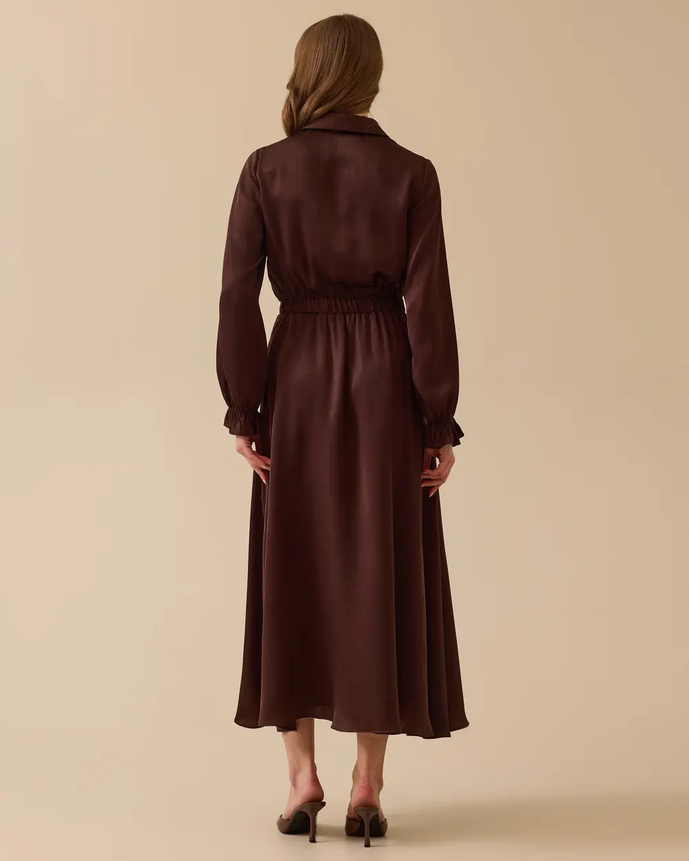 Embroidered Satin Dress