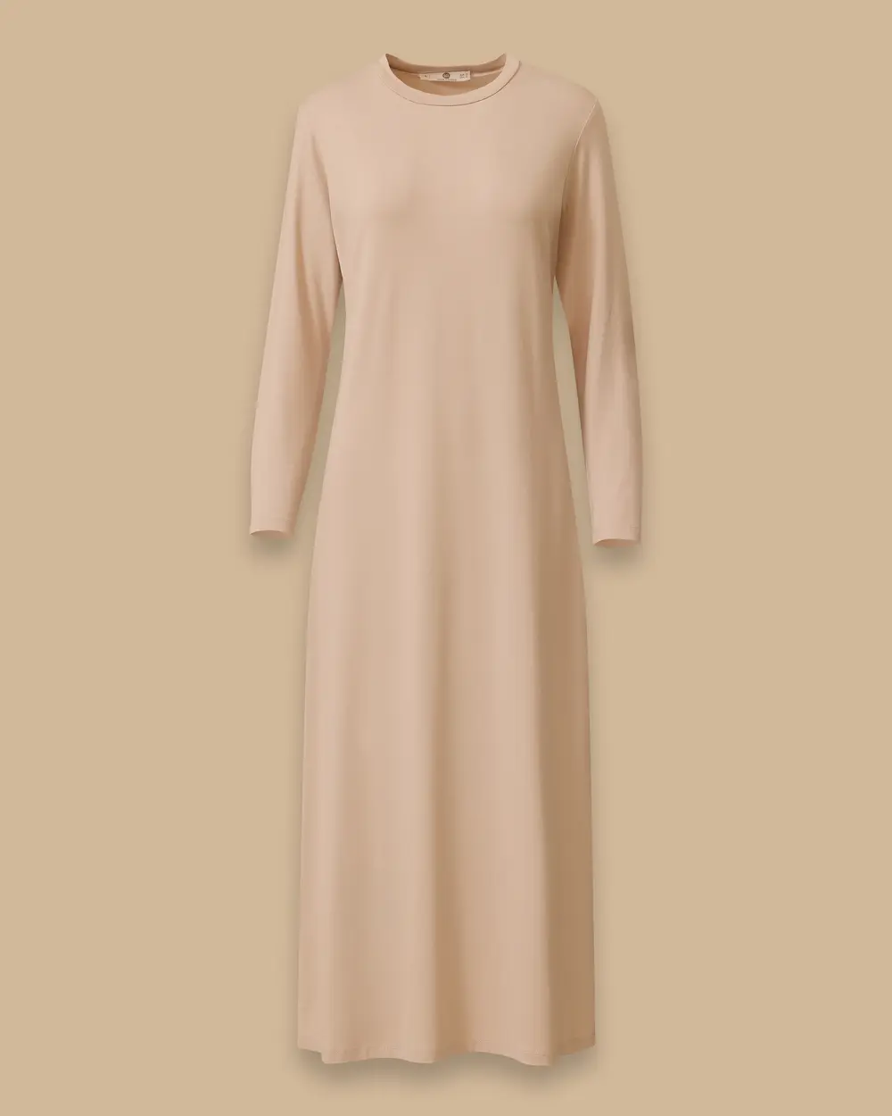 Round Neck Long Sleeve Basic Dress
