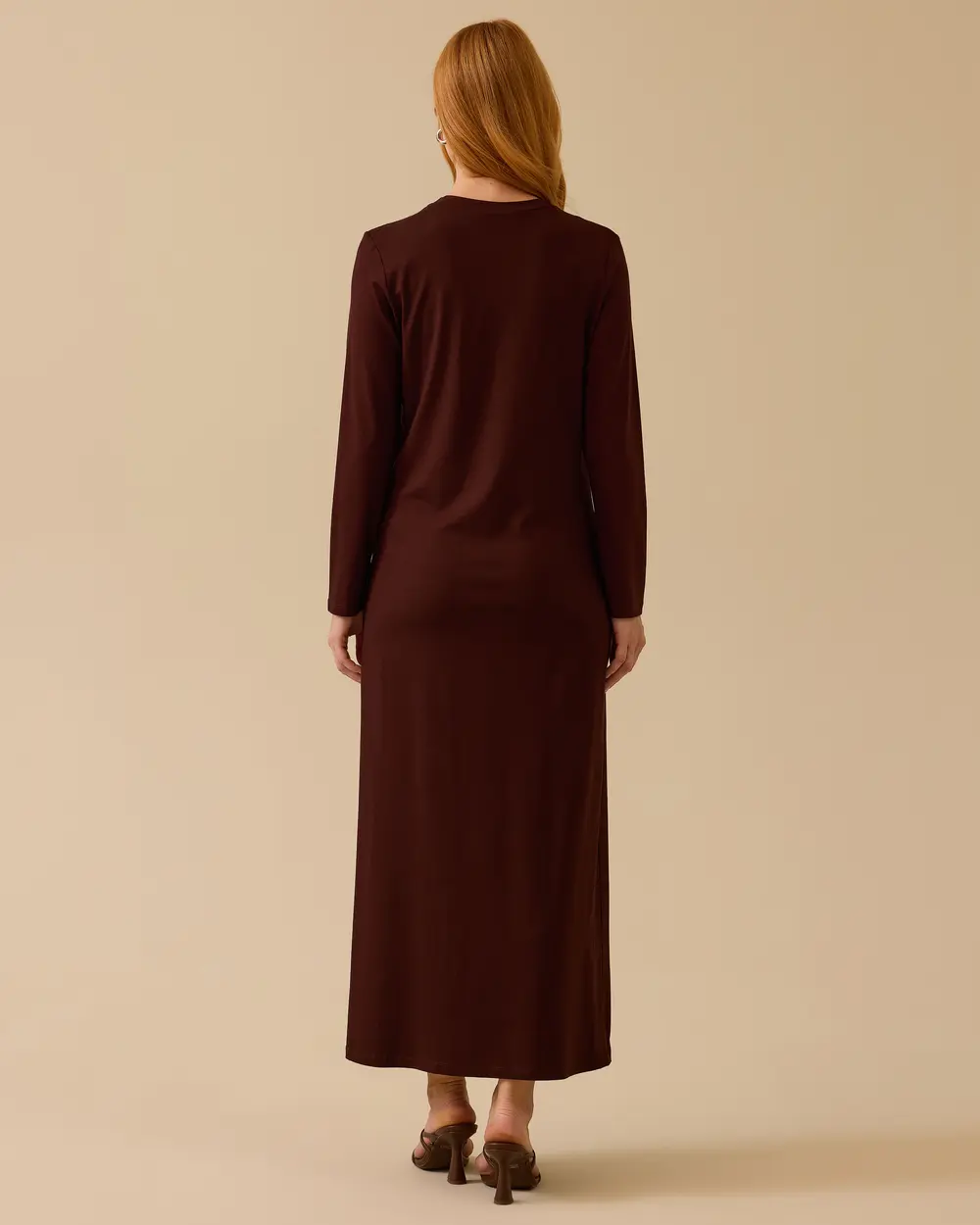 Yuvarlak Yaka Uzun Kollu Basic Elbise