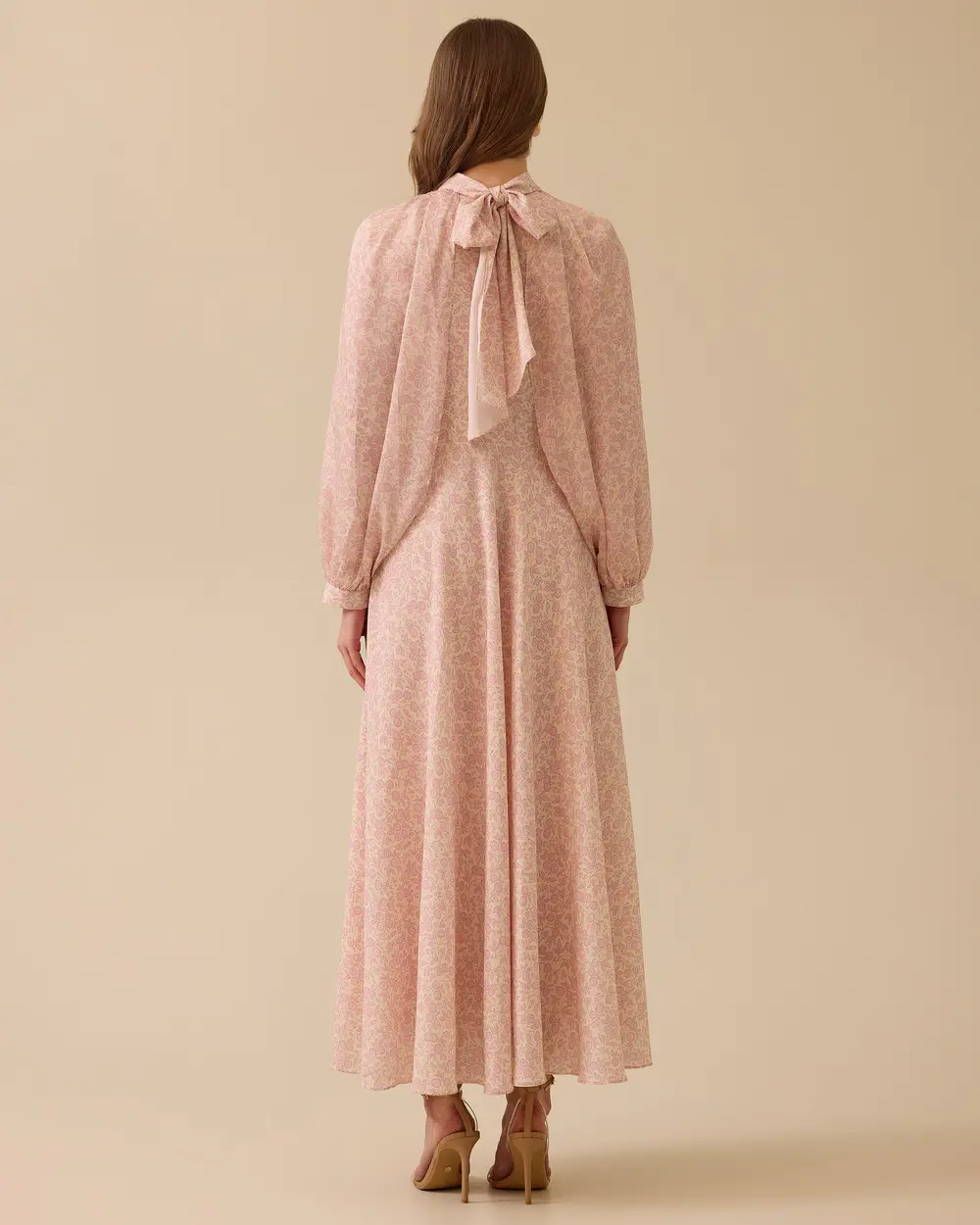 Patterned Bat Sleeve Dress