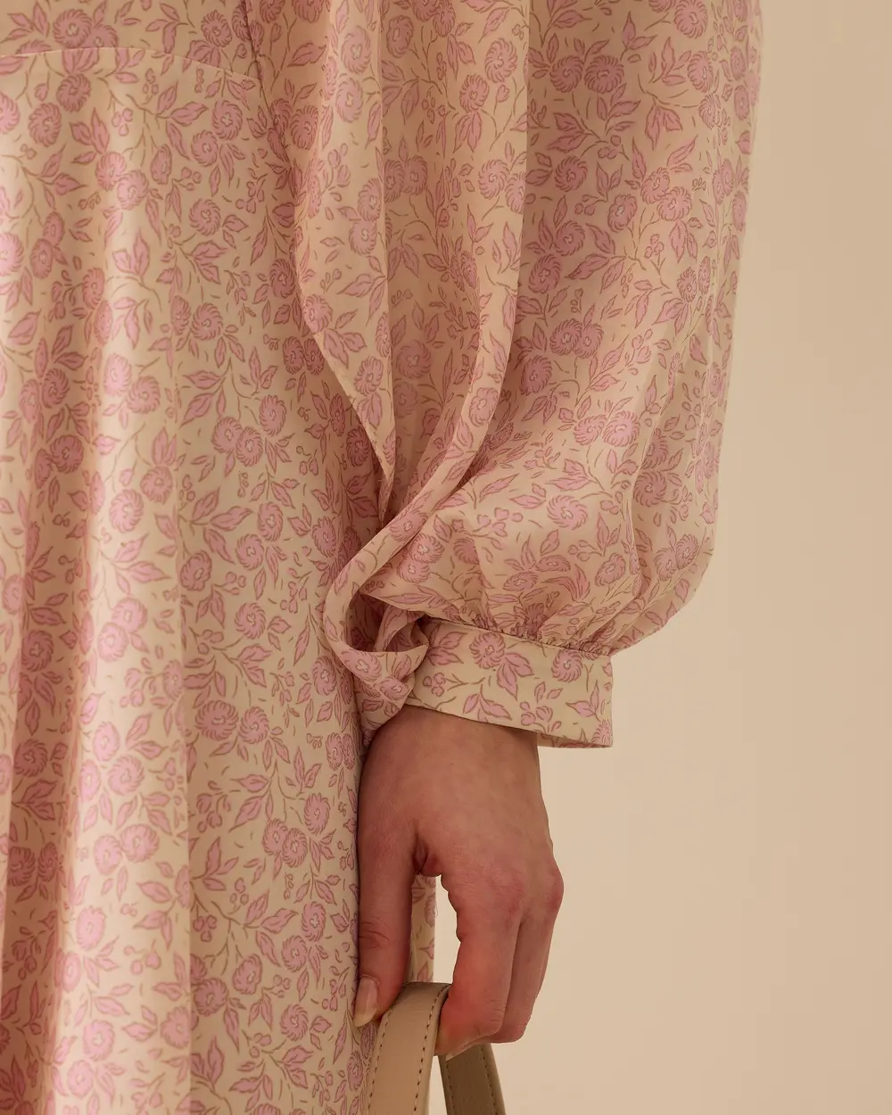 Patterned Bat Sleeve Dress