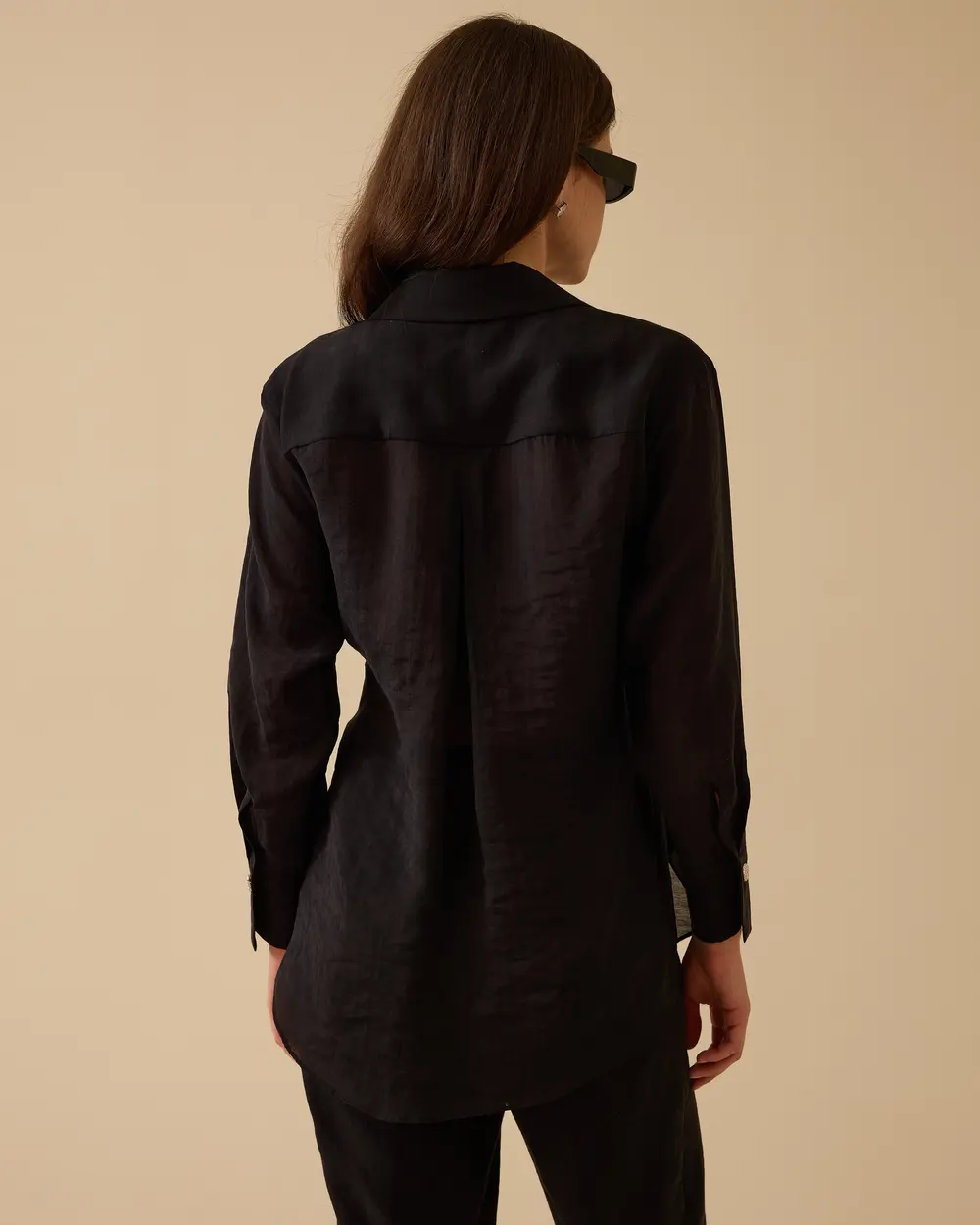 Linen Shirt with Binding Detail