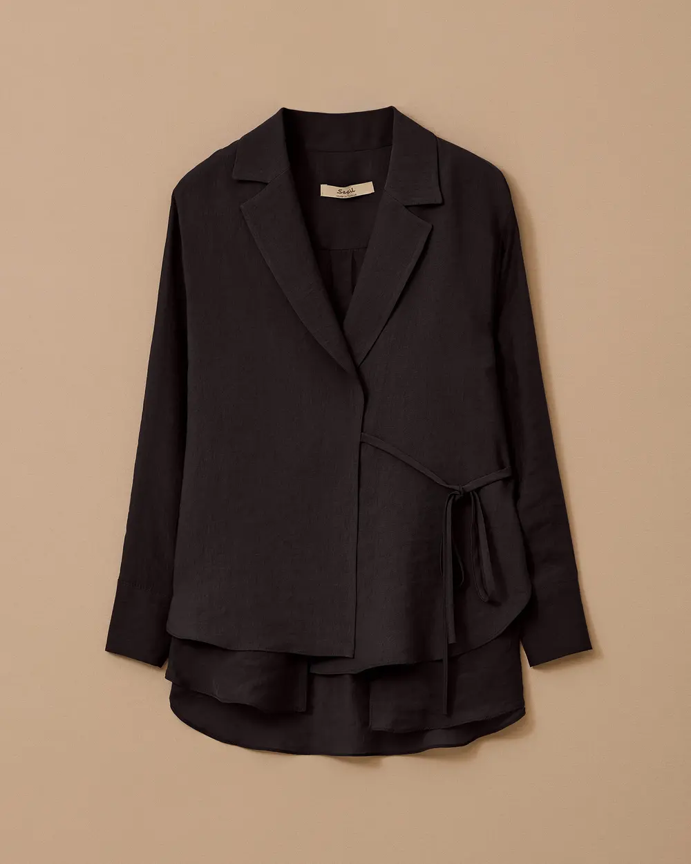 Linen Shirt with Binding Detail
