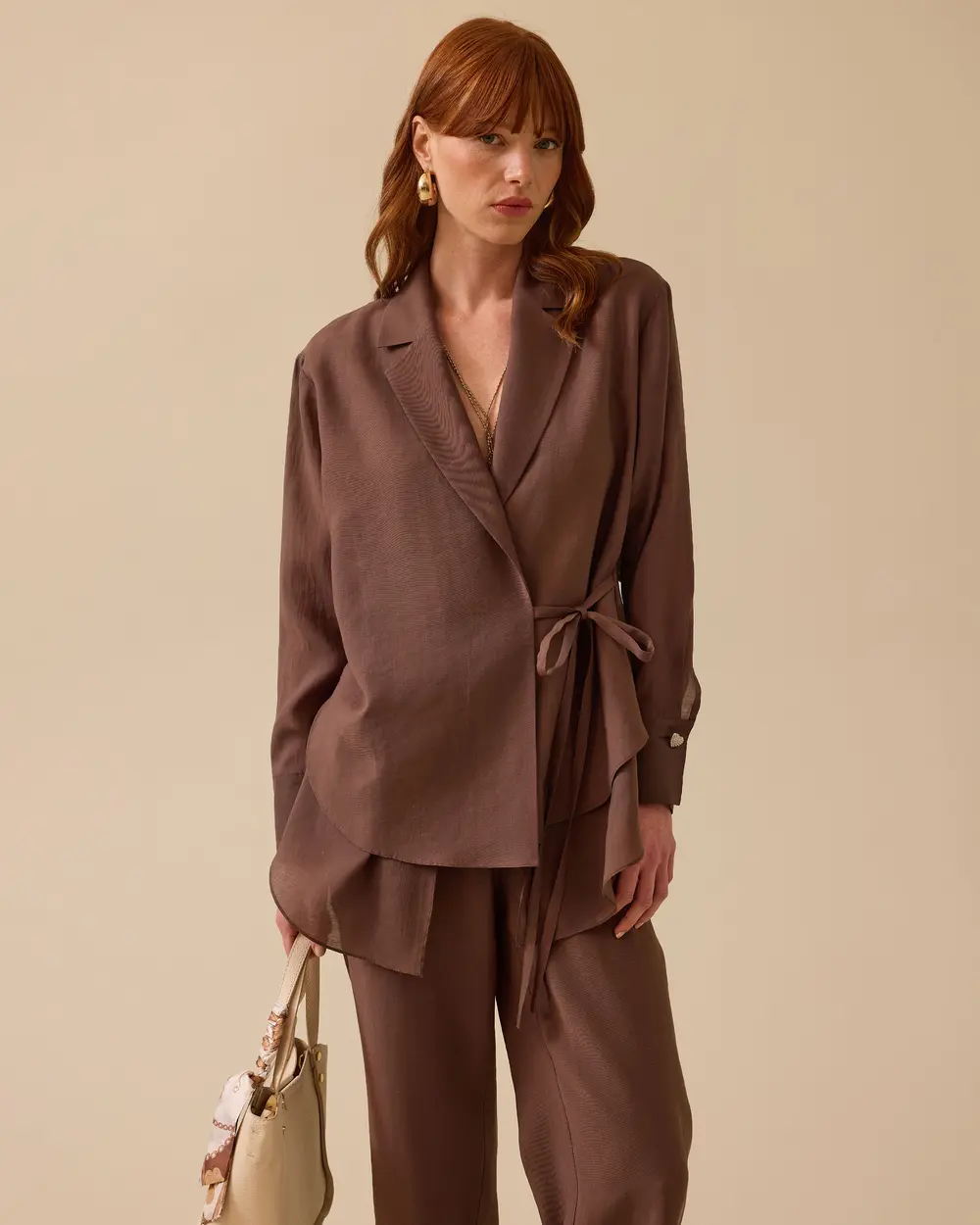 Linen Shirt with Binding Detail