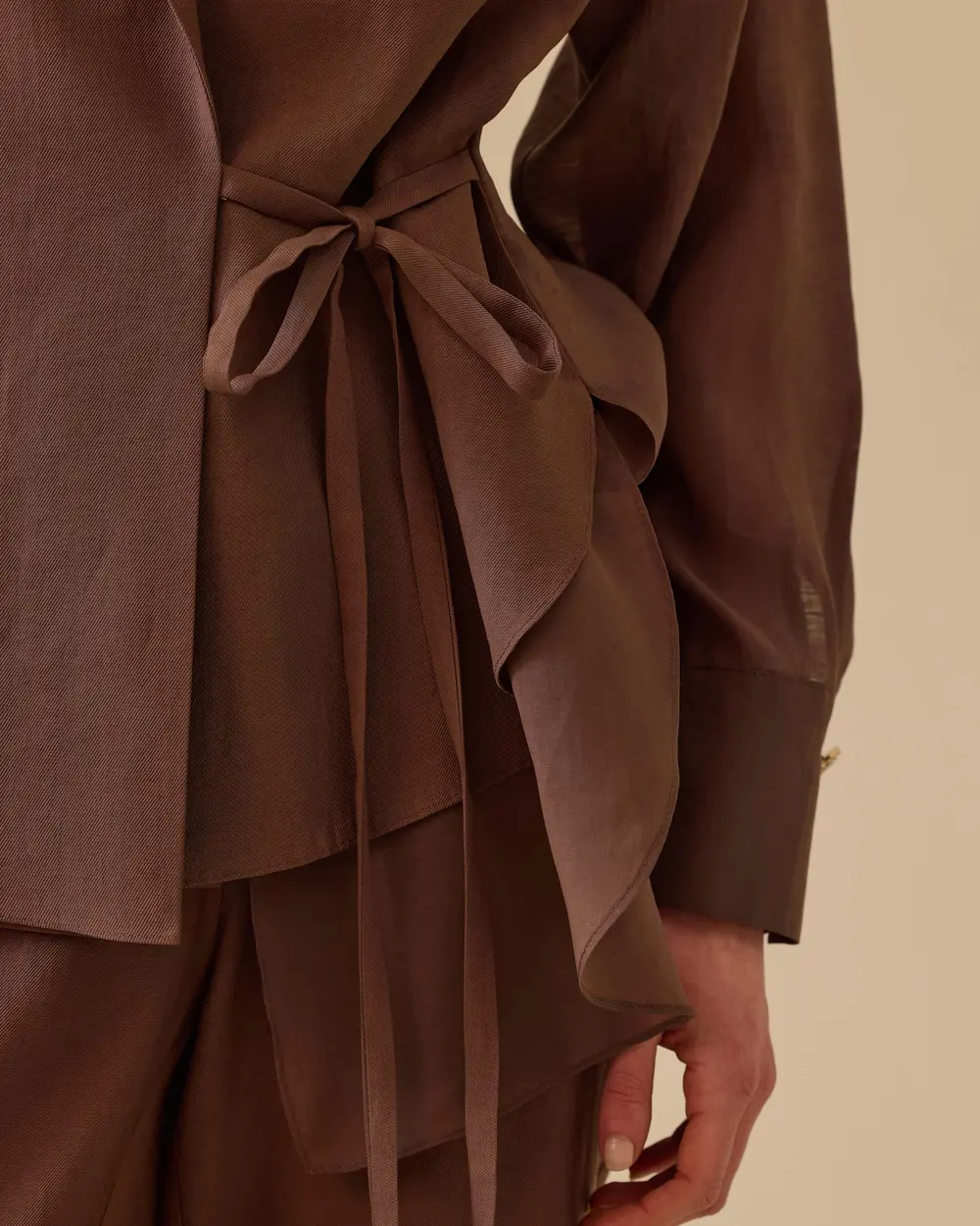 Linen Shirt with Binding Detail