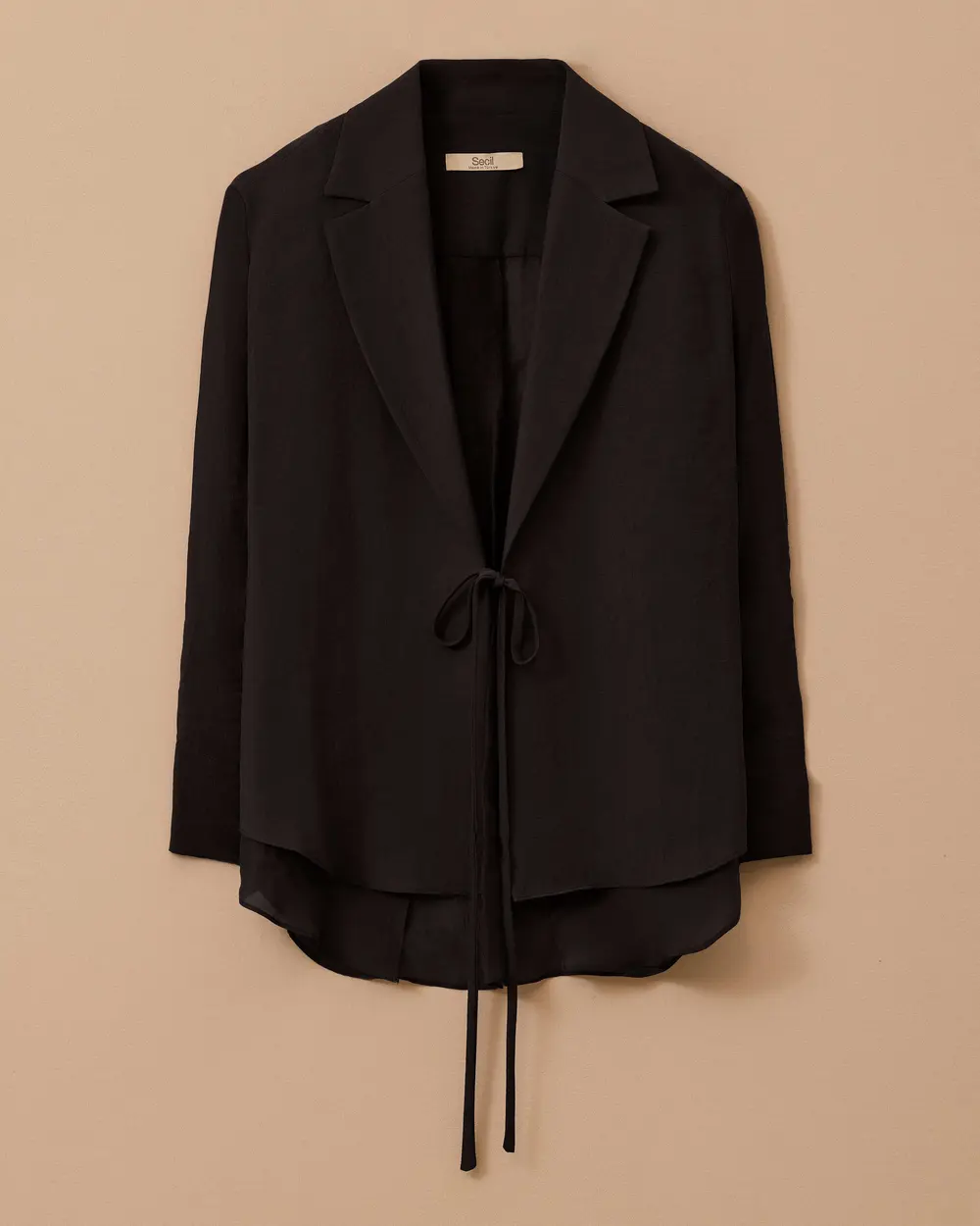 Double-breasted Linen Shirt with Binding Detail