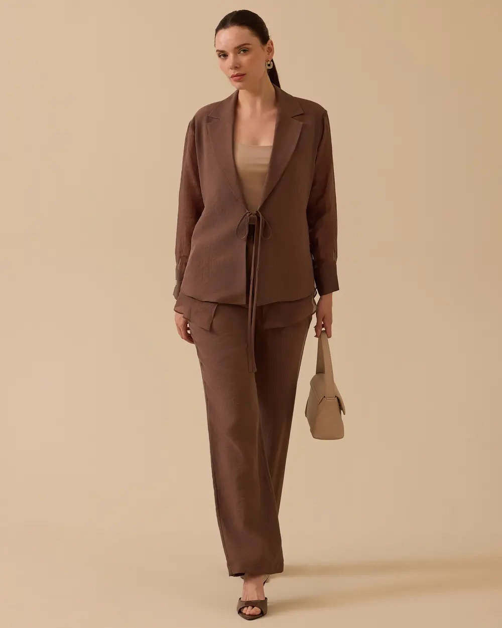 Double-breasted Linen Shirt with Binding Detail