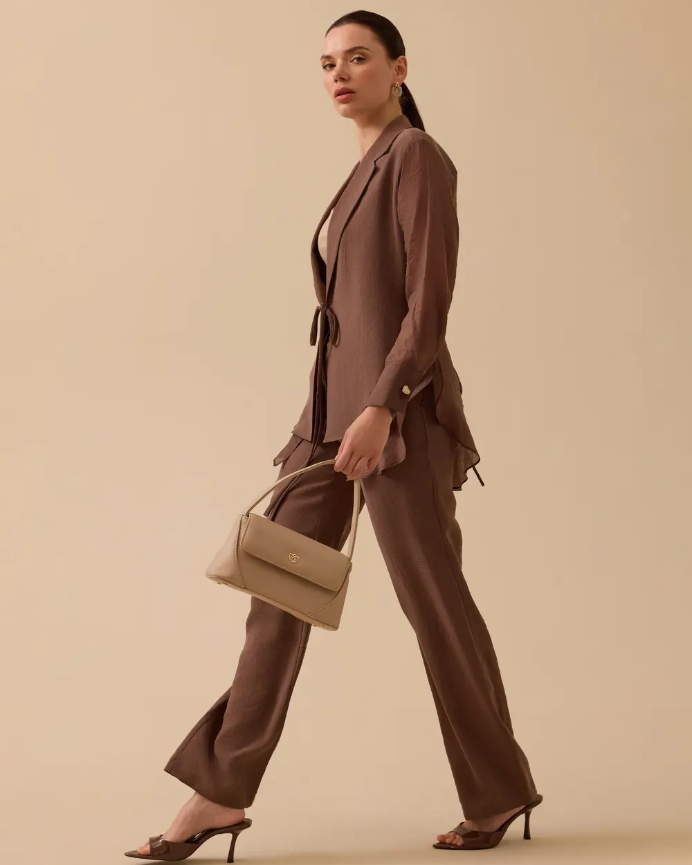 Double-breasted Linen Shirt with Binding Detail