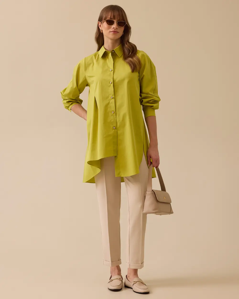 Asymmetric Cut Buttoned Shirt