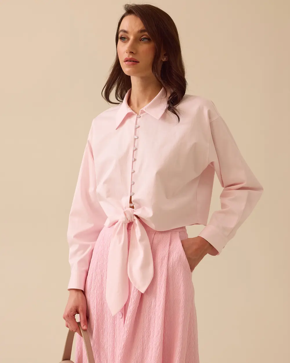 Short Shirt with Tie Detail