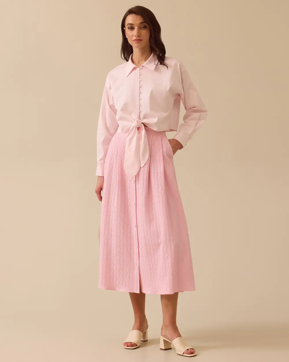 Short Shirt with Tie Detail