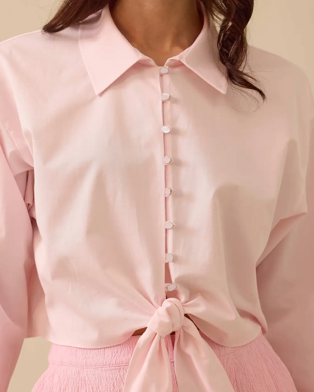 Short Shirt with Tie Detail