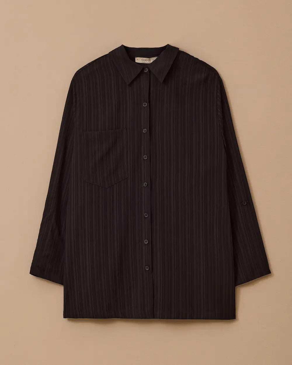 Oversized Textured Button Down Shirt