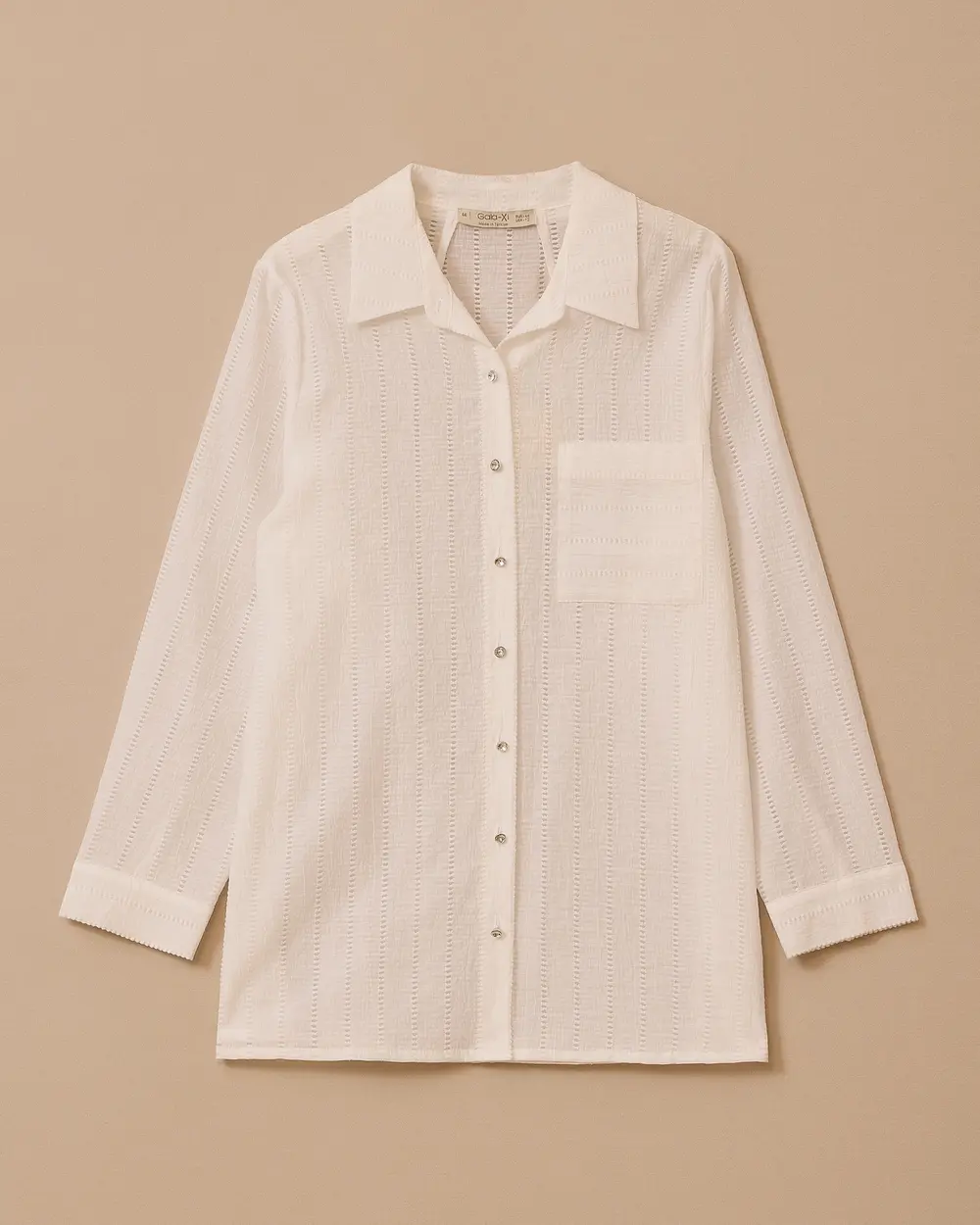 Oversized Textured Button Down Shirt