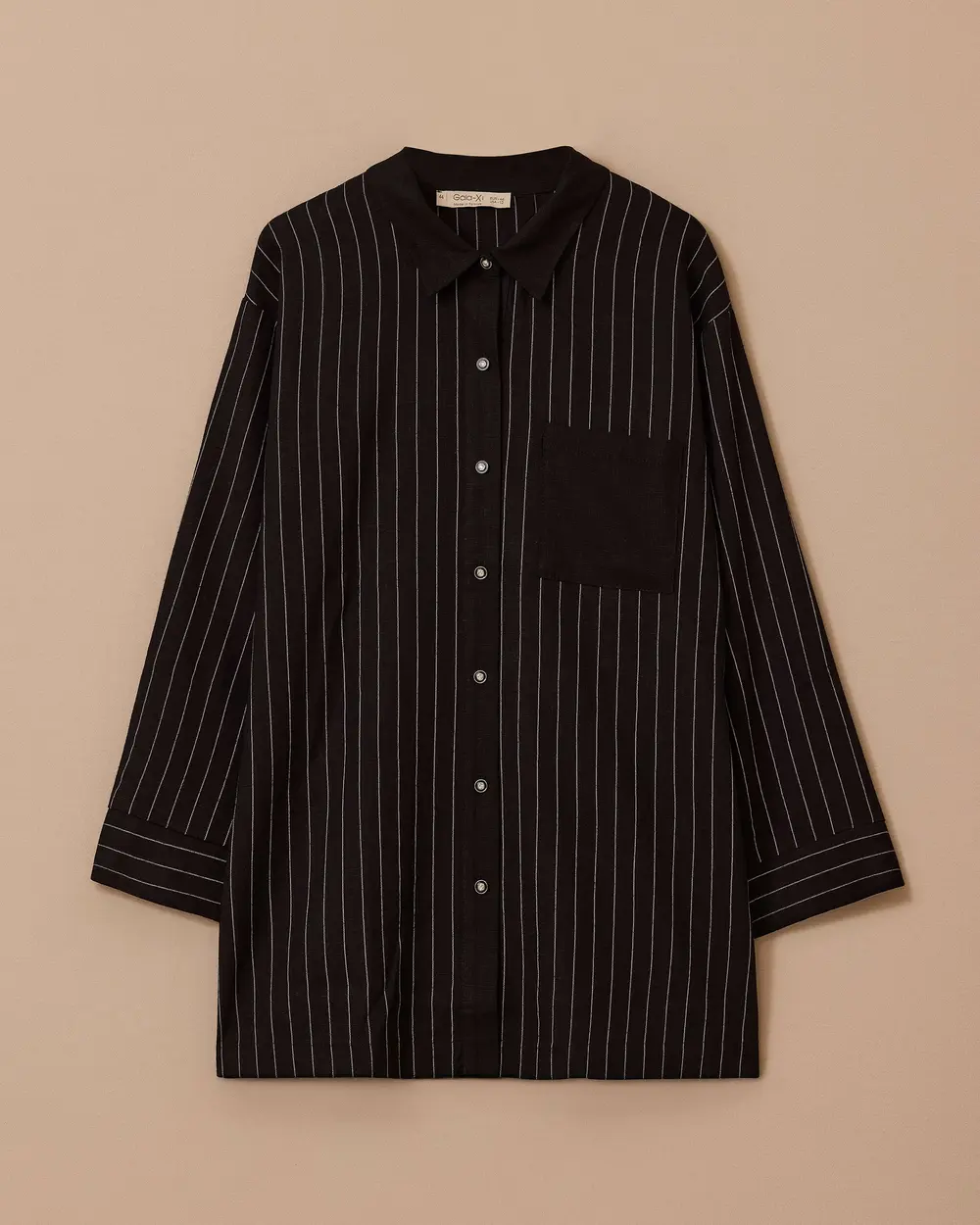 Plus Size Striped Button Down Shirt