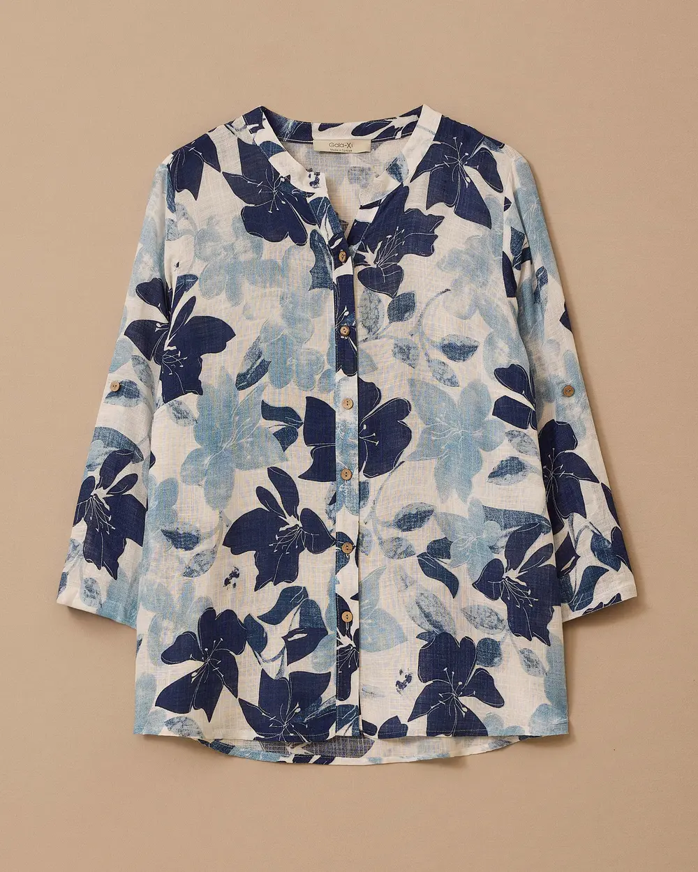 Plus Size Patterned Button Shirt