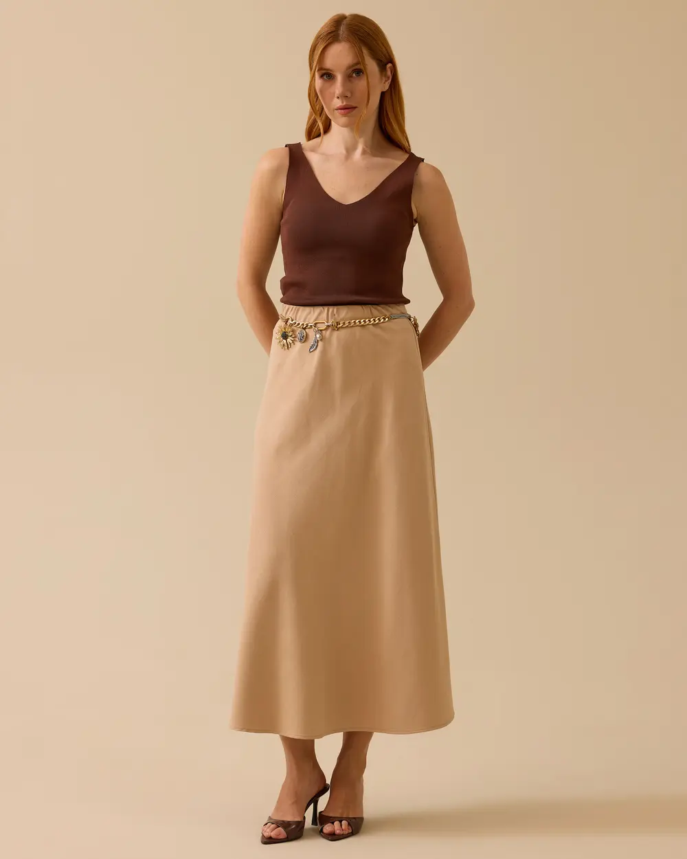 Straight Cut Long Skirt