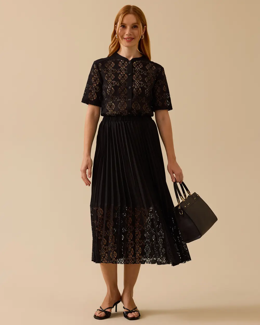 Dantel Detaylı Pliseli Etek