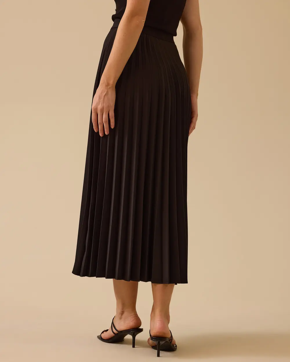 Elastic Waist Pleated Skirt