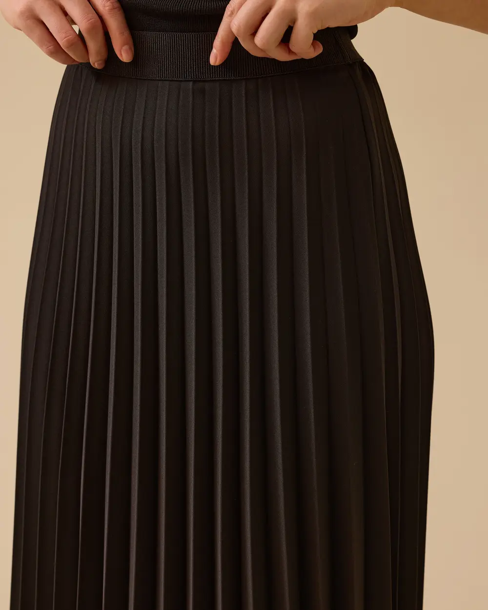 Elastic Waist Pleated Skirt