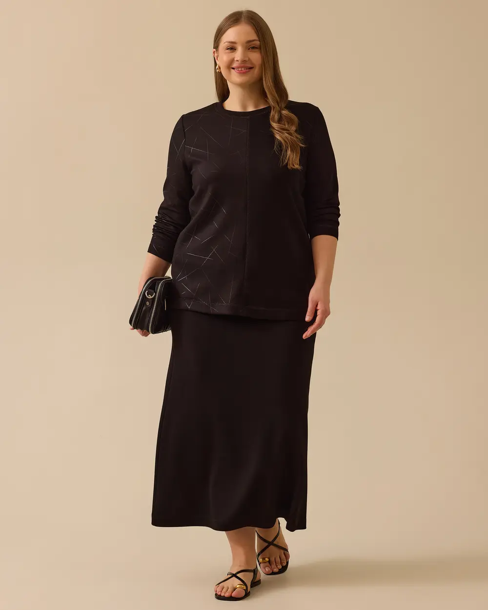 Plus Size Elastic Waist Skirt