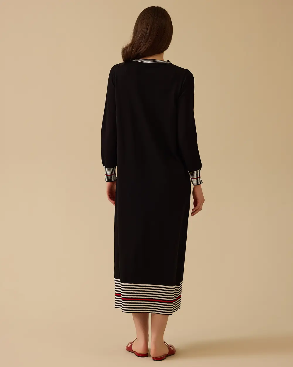 Colorful Stripe Detailed Sweater Dress