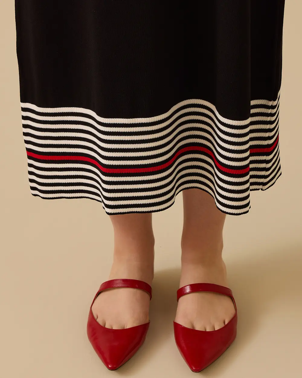Colorful Stripe Detailed Sweater Dress