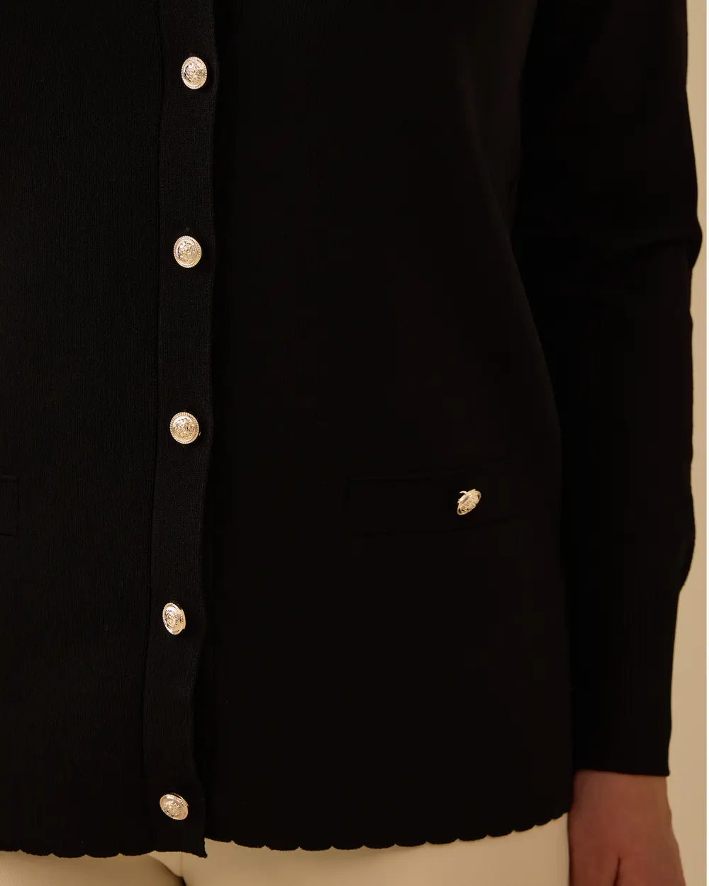 Plus Size Buttoned Cardigan