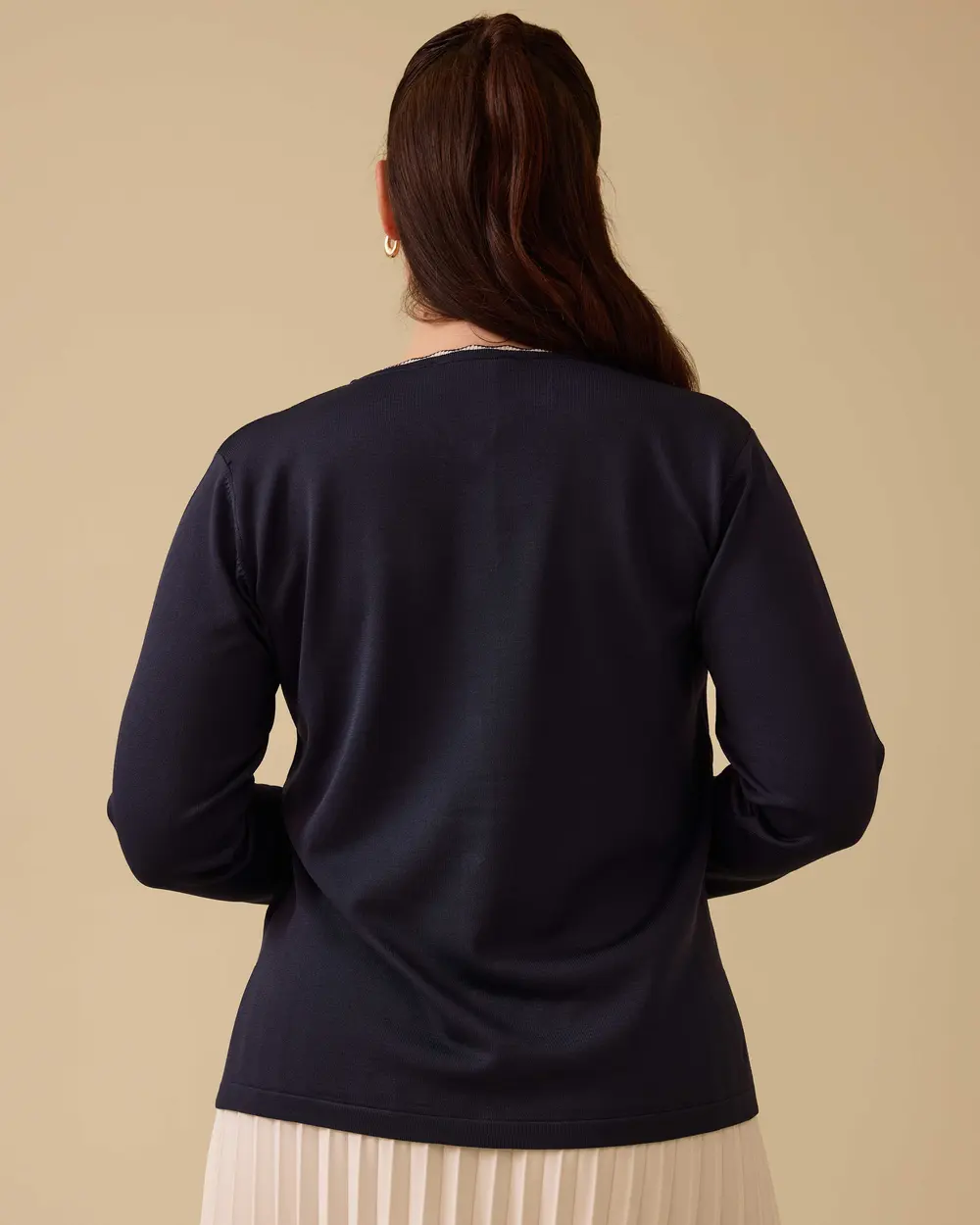 Büyük Beden Düğmeli Triko Bluz