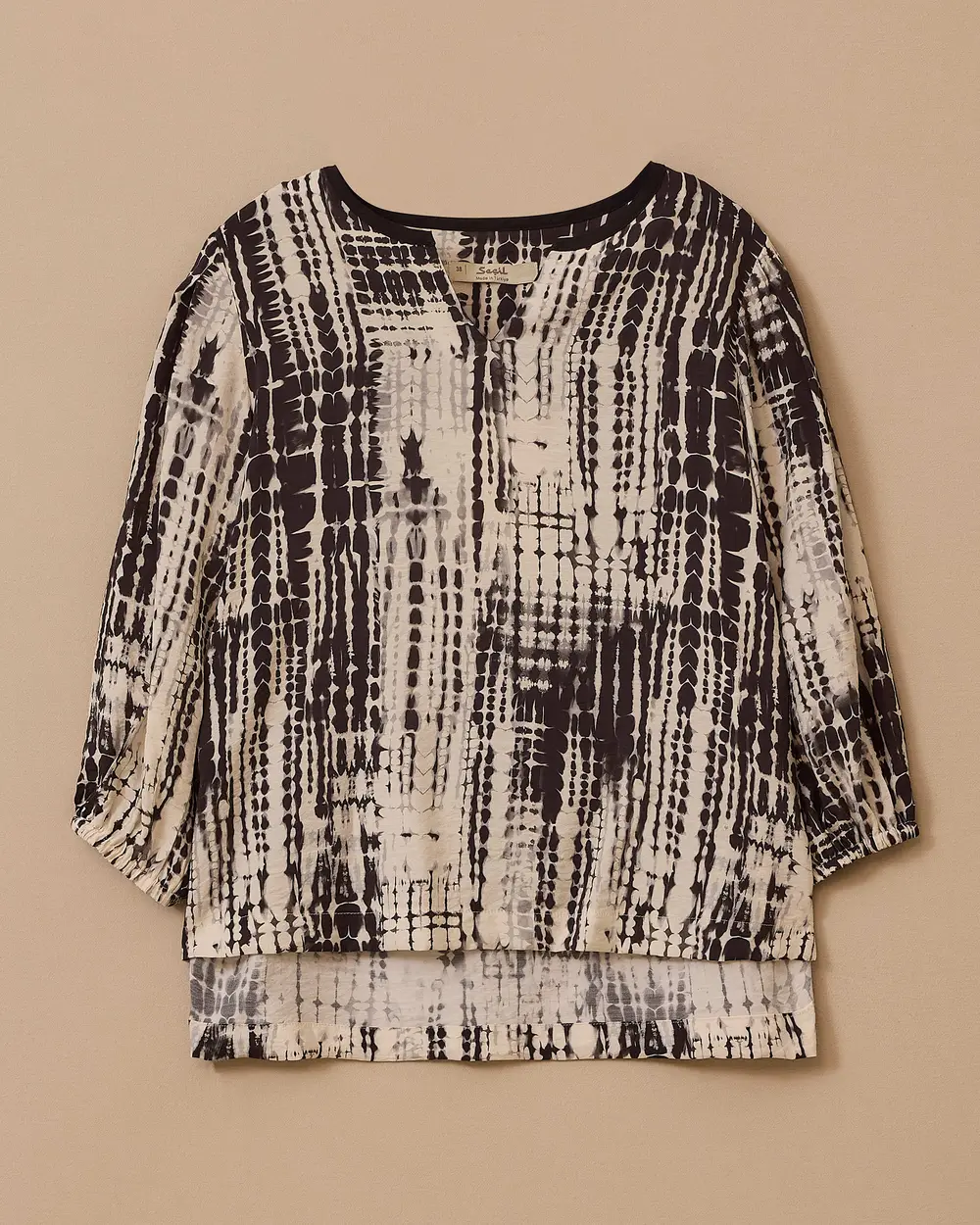V-Neck Patterned Blouse