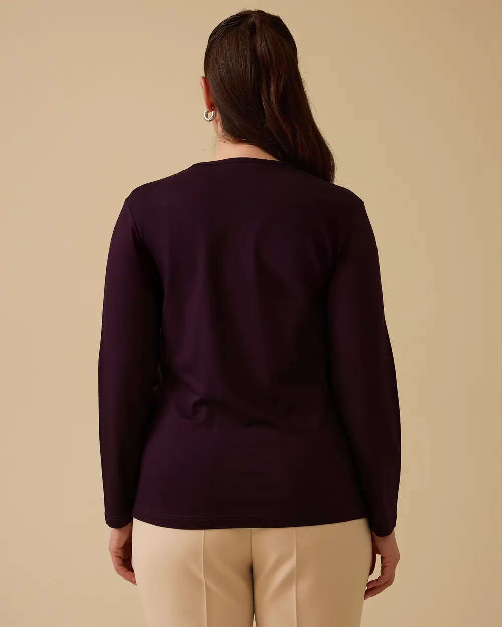 Büyük Beden Şerit Detaylı Bluz