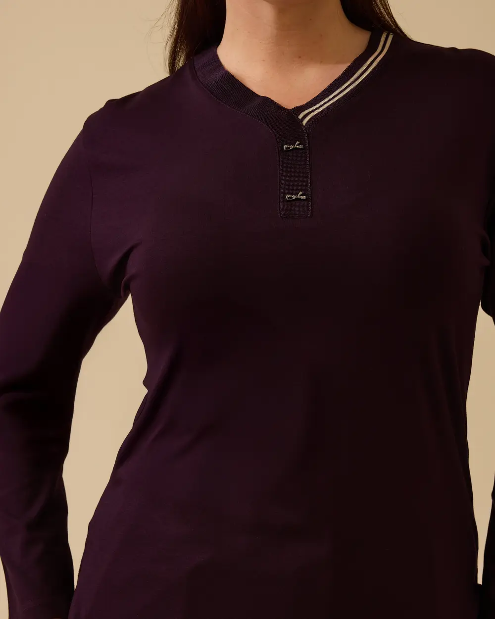 Büyük Beden Şerit Detaylı Bluz