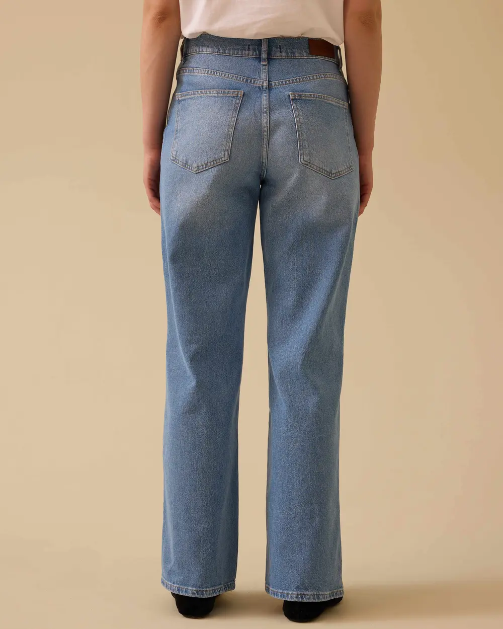 High Waist Buttoned Wide Leg Jean Pants