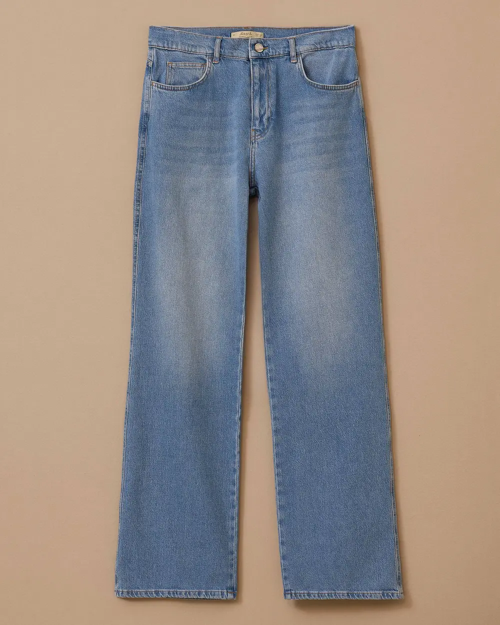 High Waist Buttoned Wide Leg Jean Pants