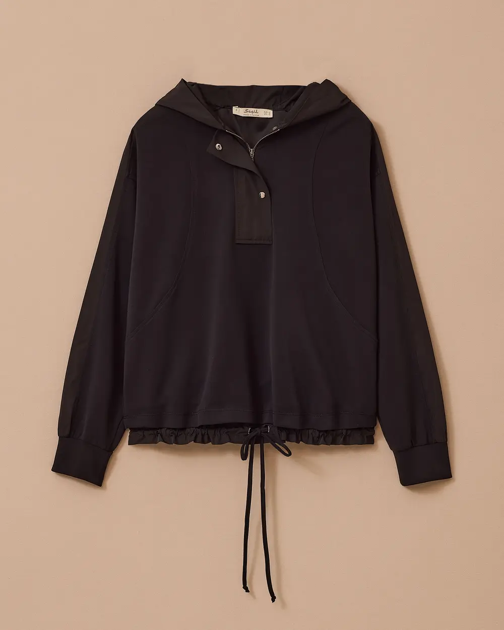 Bağcık Detaylı Kapüşonlu Sweatshirt