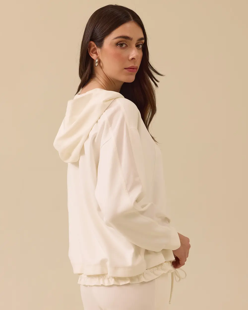 Bağcık Detaylı Kapüşonlu Sweatshirt